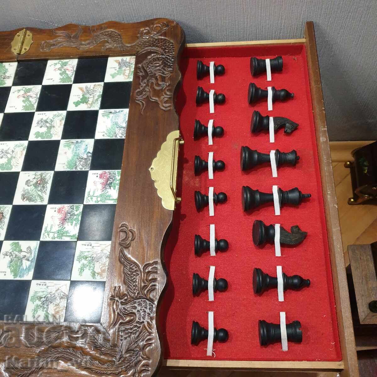 Παράδοση Κινέζικο χειροποίητο ξυλόγλυπτο σκάκι Παράδοση Κινέζικο χειροποίητο ξυλόγλυπτο σκάκι