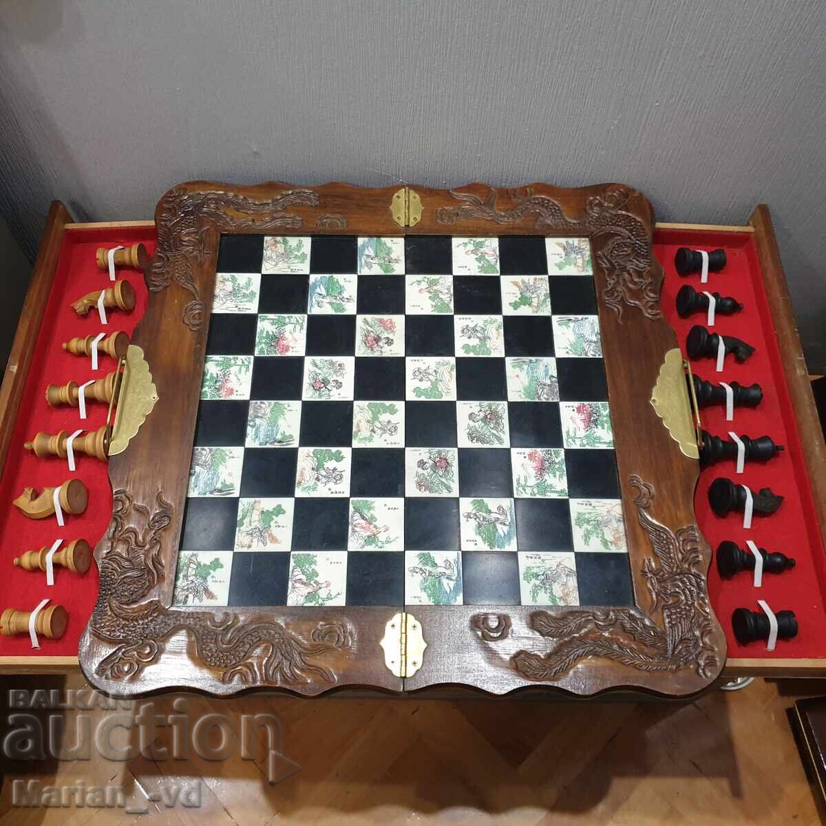 Κινέζικο χειροποίητο ξυλόγλυπτο σκάκι Κινέζικο χειροποίητο ξυλόγλυπτο σκάκι