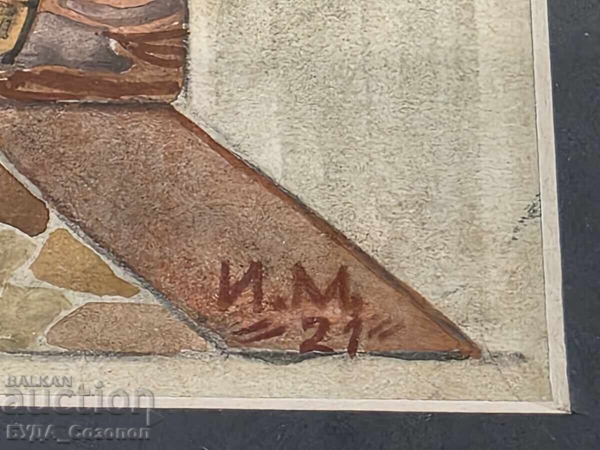 Delivery of Ivan Milev - Watercolor, signed and dated 1921