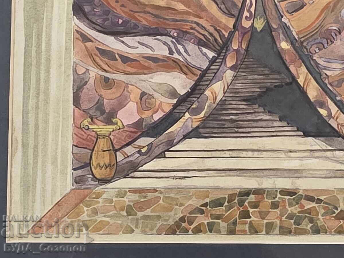 Ivan Milev - Watercolor, signed and dated 1921 - 5