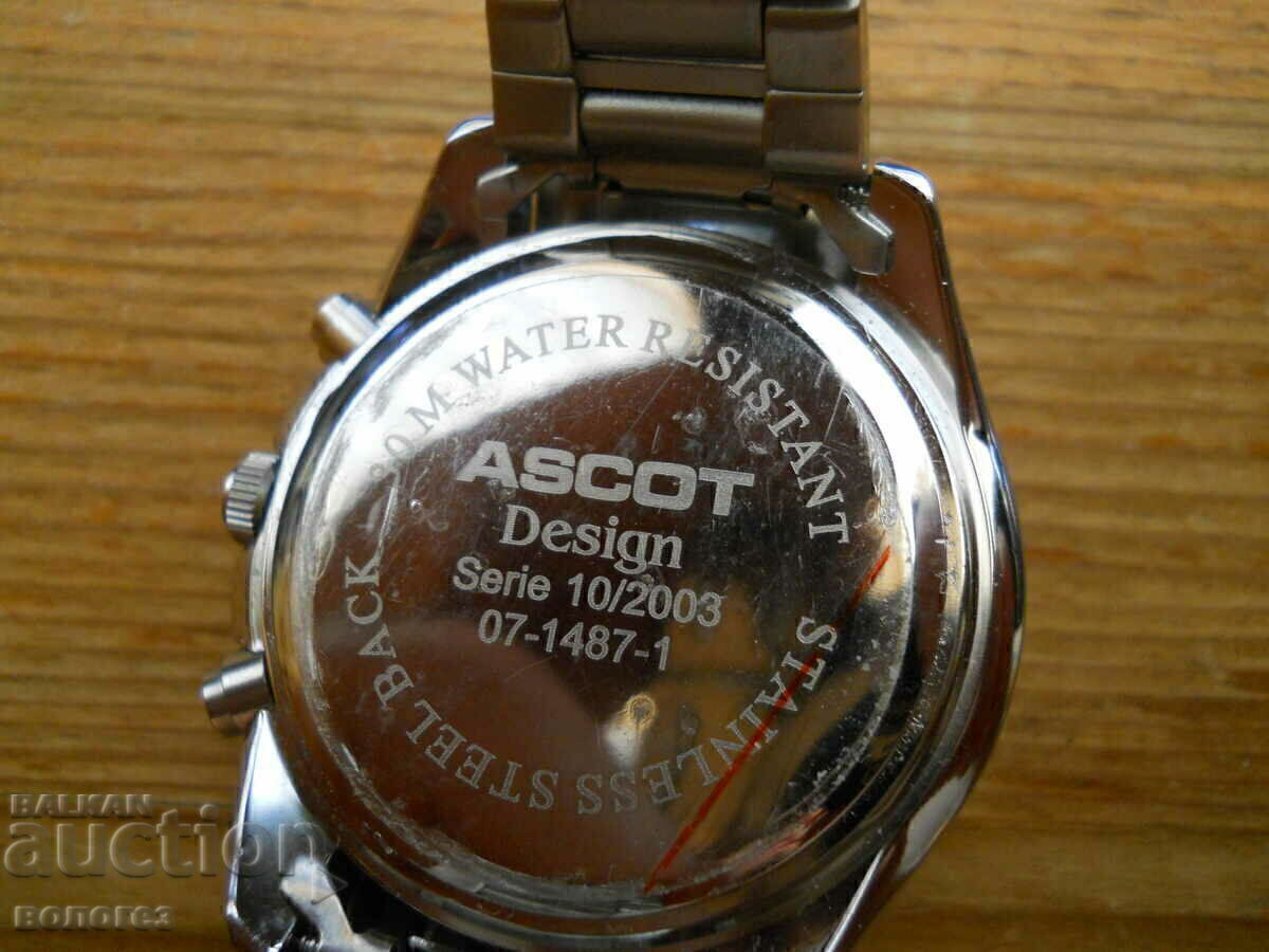 Мъжки кварцов часовник хронограф "Ascot" - Германия - 5 Мъжки кварцов часовник хронограф "Ascot" - Германия - 5