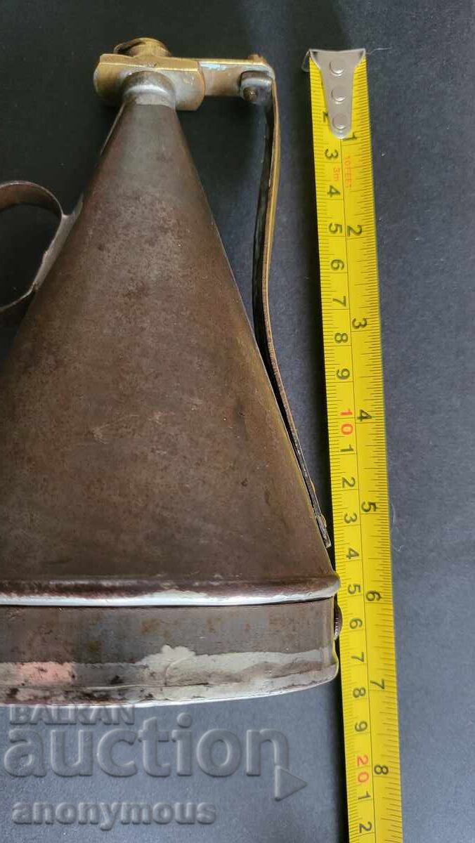 Old Powder Horn, metal powder flask - 7