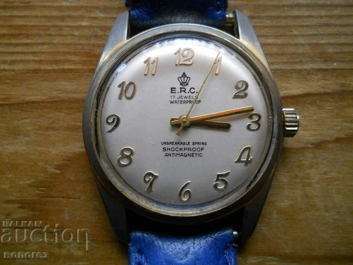 Винтидж мъжки часовник "E.R.C." Швейцария - работи Винтидж мъжки часовник "E.R.C." Швейцария - работи