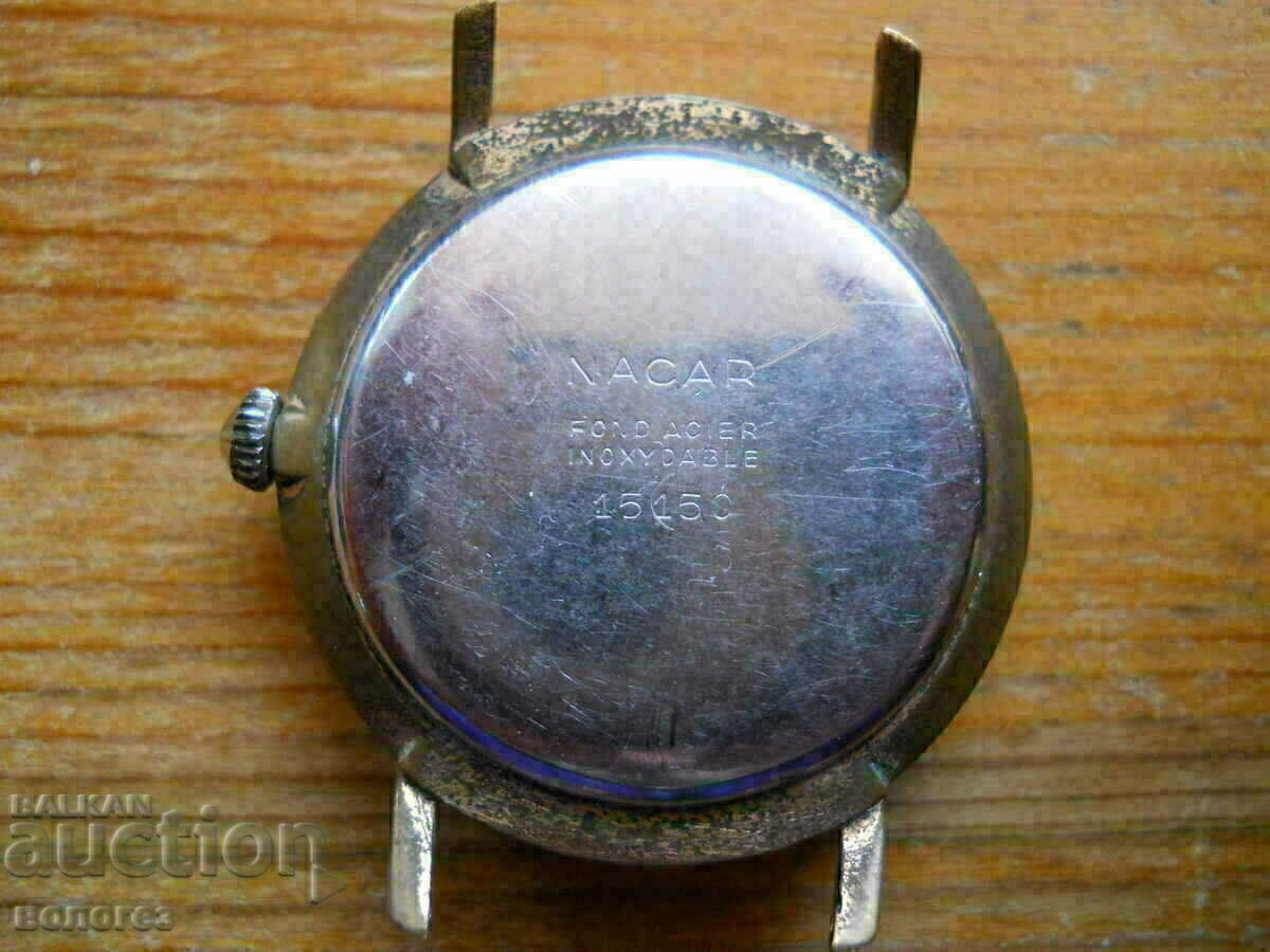 Аукцион Винтидж мъжки механичен часовник" Nacar " - позлата - работи Аукцион Винтидж мъжки механичен часовник" Nacar " - позлата - работи