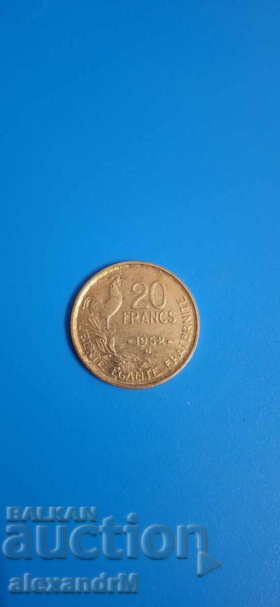 20 franci 1952 Franța A Patra Republică