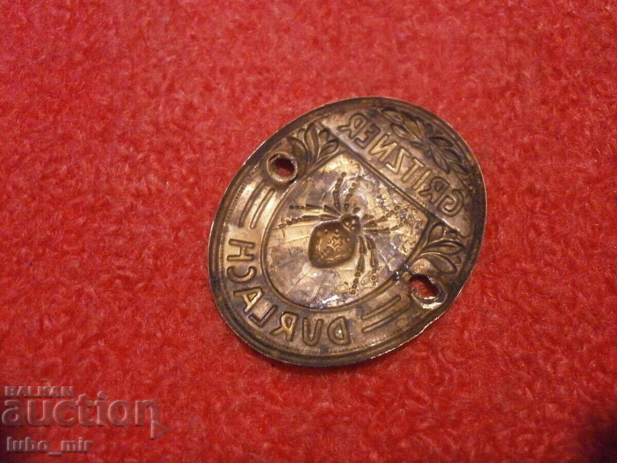 Livrarea EMBLEMĂ VECHE DE BRONZ DE LA MAȘINĂ DE CUSUT - GRITZNER