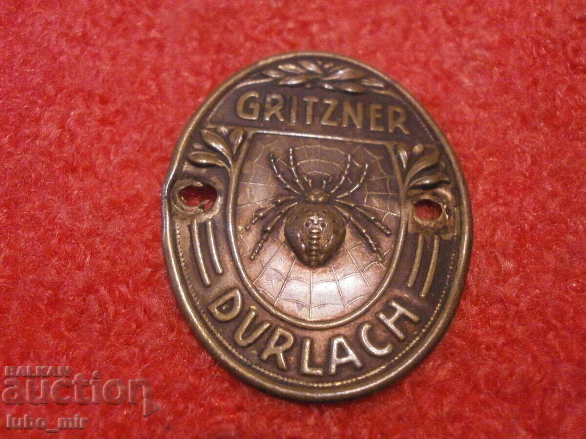 EMBLEMĂ VECHE DE BRONZ DE LA MAȘINĂ DE CUSUT - GRITZNER - 5