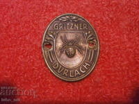 EMBLEMĂ VECHE DE BRONZ DE LA MAȘINĂ DE CUSUT - GRITZNER