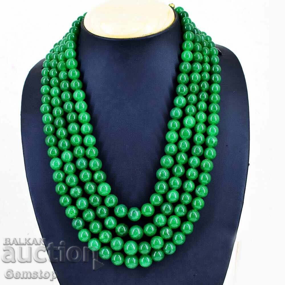 BZTs! 935 ct four-row emerald necklace from 1st!