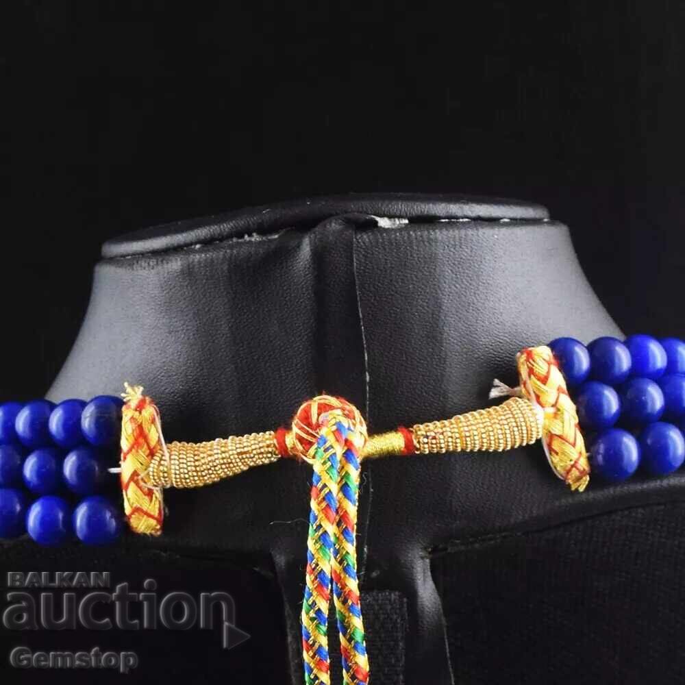 Auction  BZTs! 1031 ct. three-row sapphire-corundum necklace from 1st!