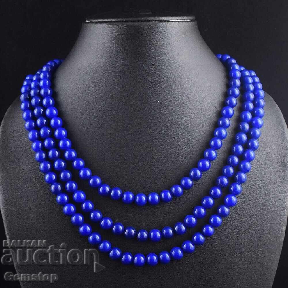 BZTs! 1031 ct. three-row sapphire-corundum necklace from 1st!