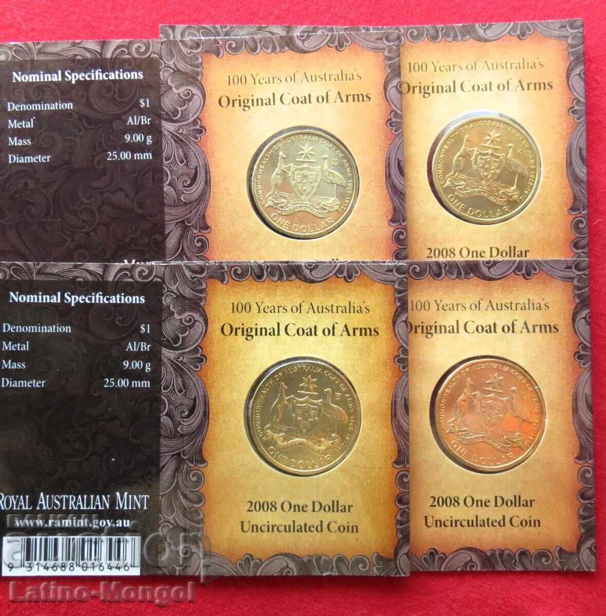 Австралия 4 x 1 $ 2008 B C M S with price 38.92 BGN | € 19.90