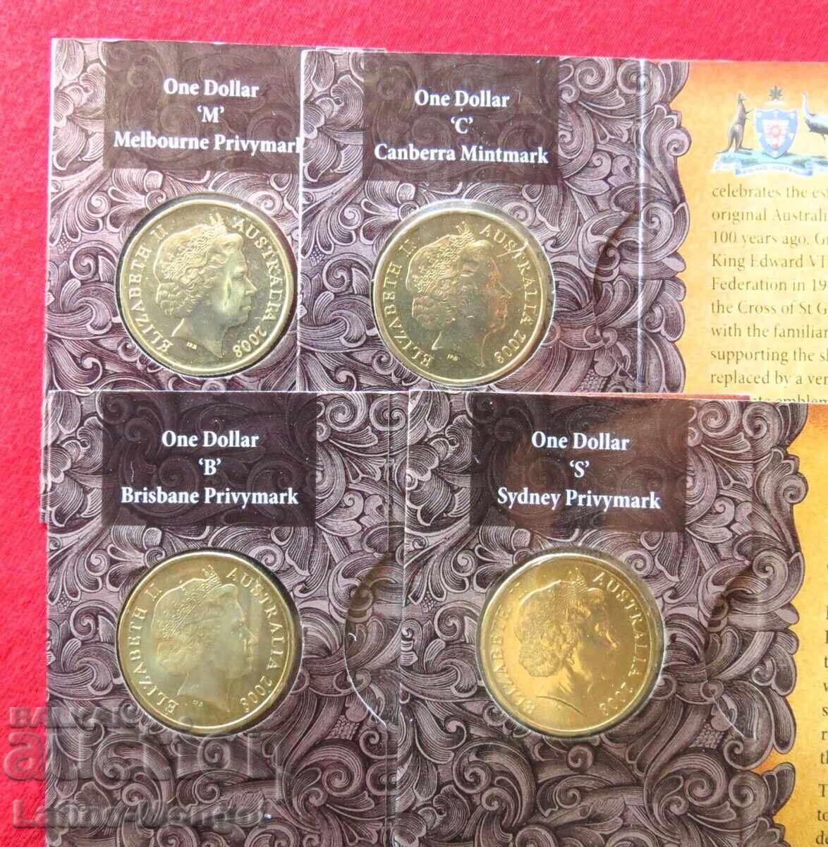 Австралия 4 x 1 $ 2008 B C M S