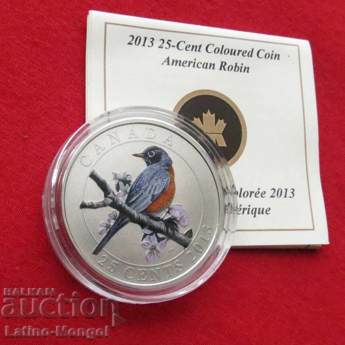 ΚΑΝΑΔΑΣ 25 σεντ 2013 πουλί km# 1373 Αμερικανικός κοκκινολαίμης