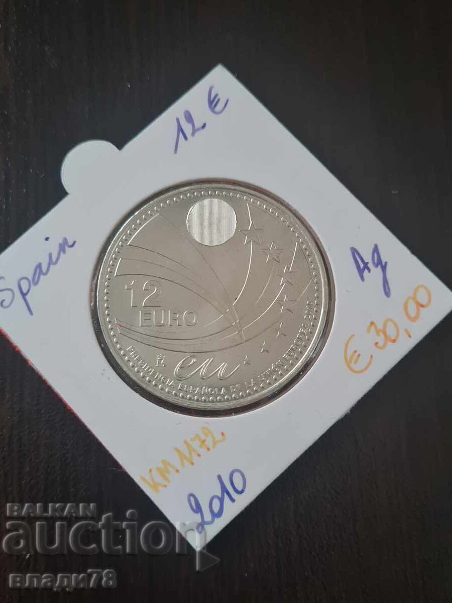 Auction  Silver coin 12 euro 2010