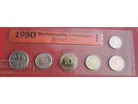 Germania - SET 1980 J-Hamburg din 6 monede - mat-luciu