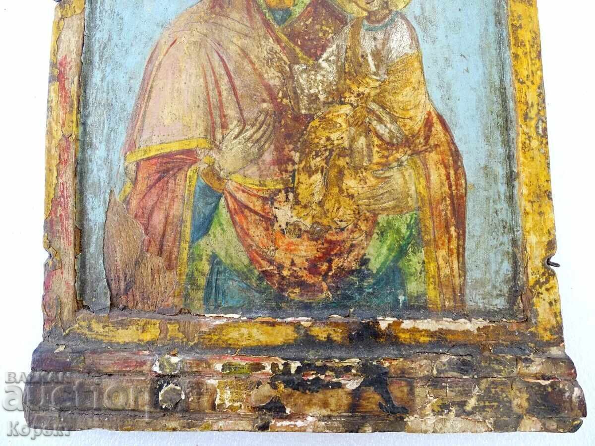 Old home icon - center of a triptych, 19th century - 5