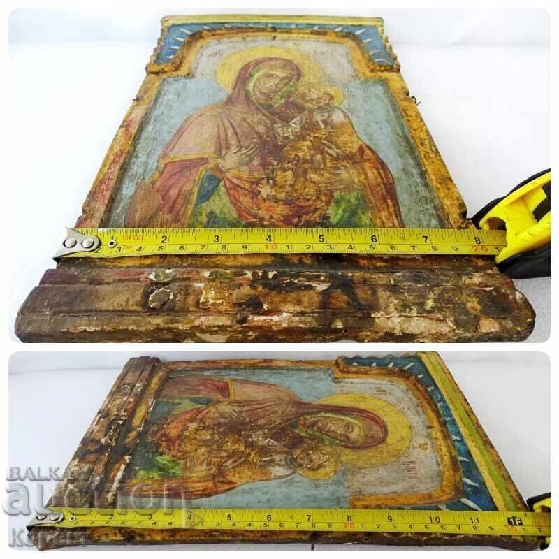 Old home icon - center of a triptych, 19th century - 7