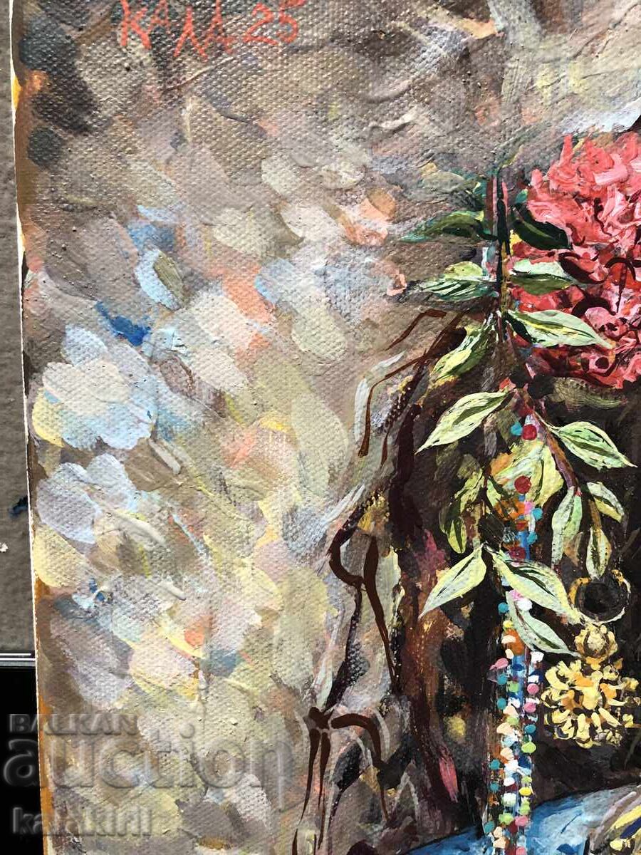 A Bulgarian woman with carnation and gerbera - 6