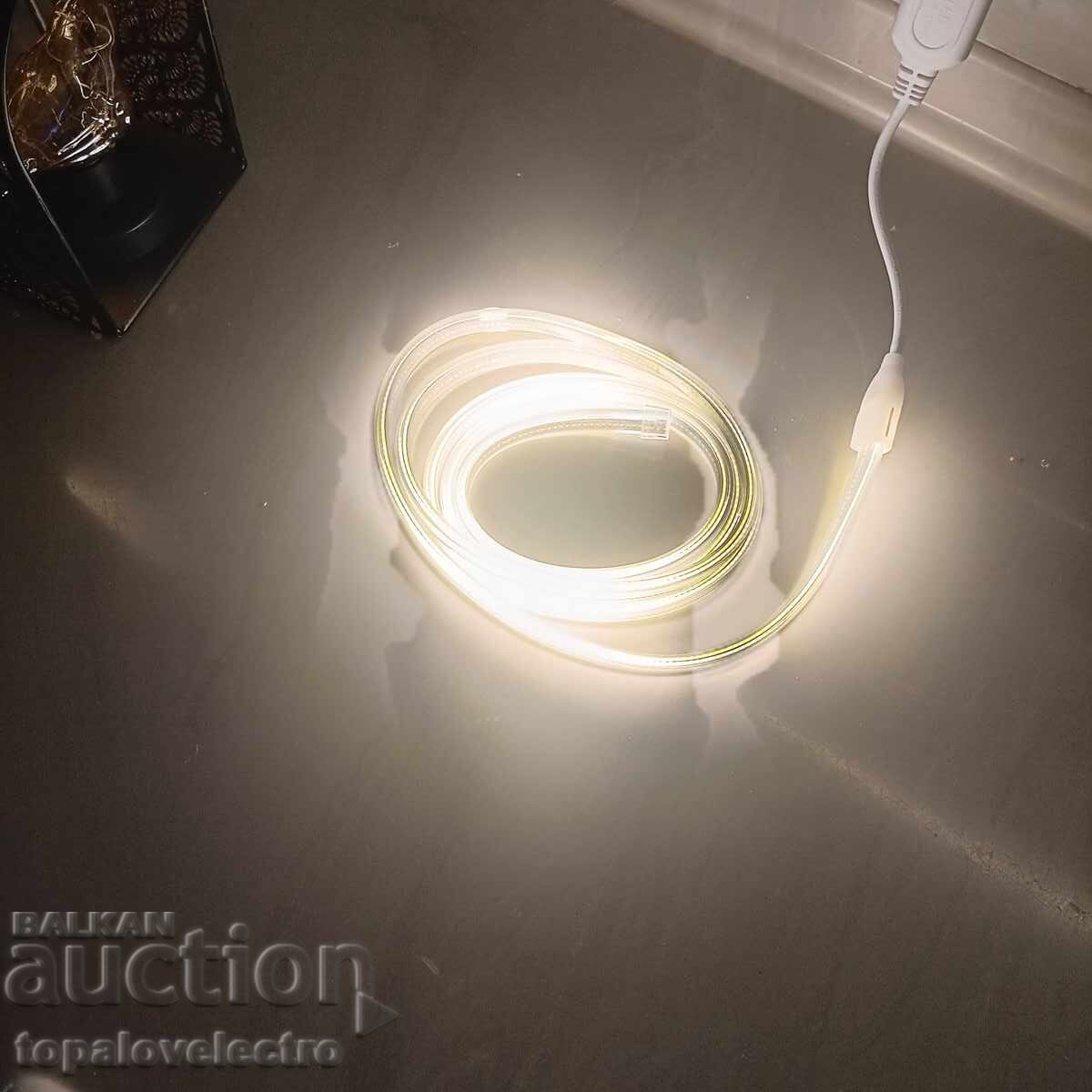 XUNATA 220V COB LED Strip, 2 m, 288 LED/m, IP65, cold white - 6