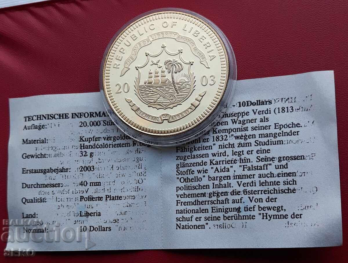 Liberia - 10 dolari 2003 - Italia cu preț 7.01 BGN | € 3.58