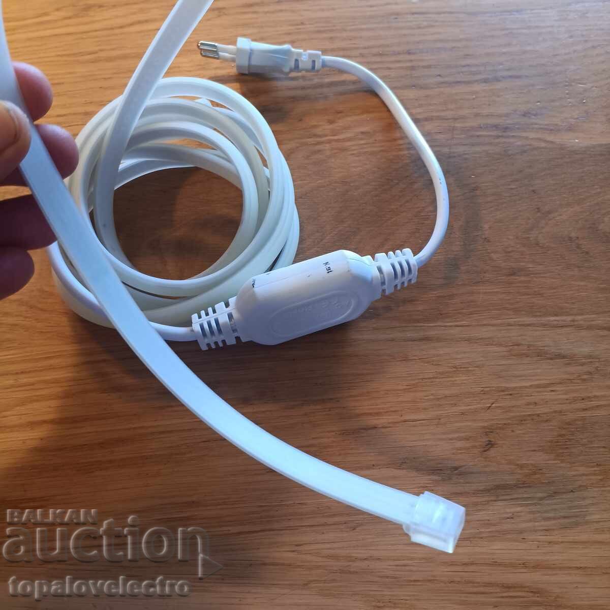 COB LED ταινία XUNATA 220V, 2 m, 360 LED/m, IP65, φυσικό - 5