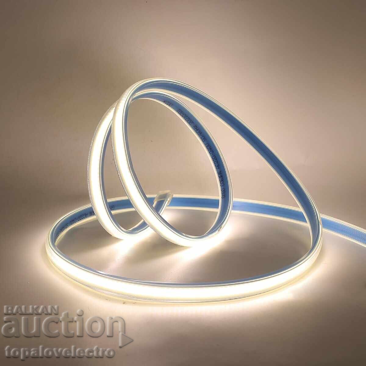 COB LED ταινία XUNATA 220V, 2 m, 360 LED/m, IP65, φυσικό