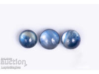 3 pieces of blue sapphire 0.85ct round cabochons