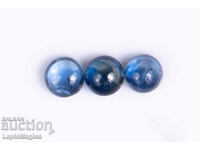 3 pieces of blue sapphire 0.80ct round cabochons