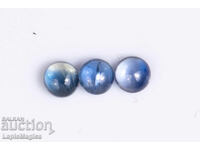 3 pieces of blue sapphire 0.50ct round cabochons