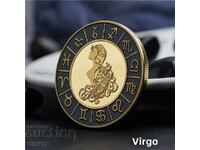 Moneda zodiacal Fecioară într-o capsulă protectoare, semne zodiacale, zodia Fecioară