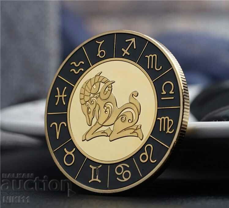 Монета зодия Овен в предпазна капсула , зодии , зодияк