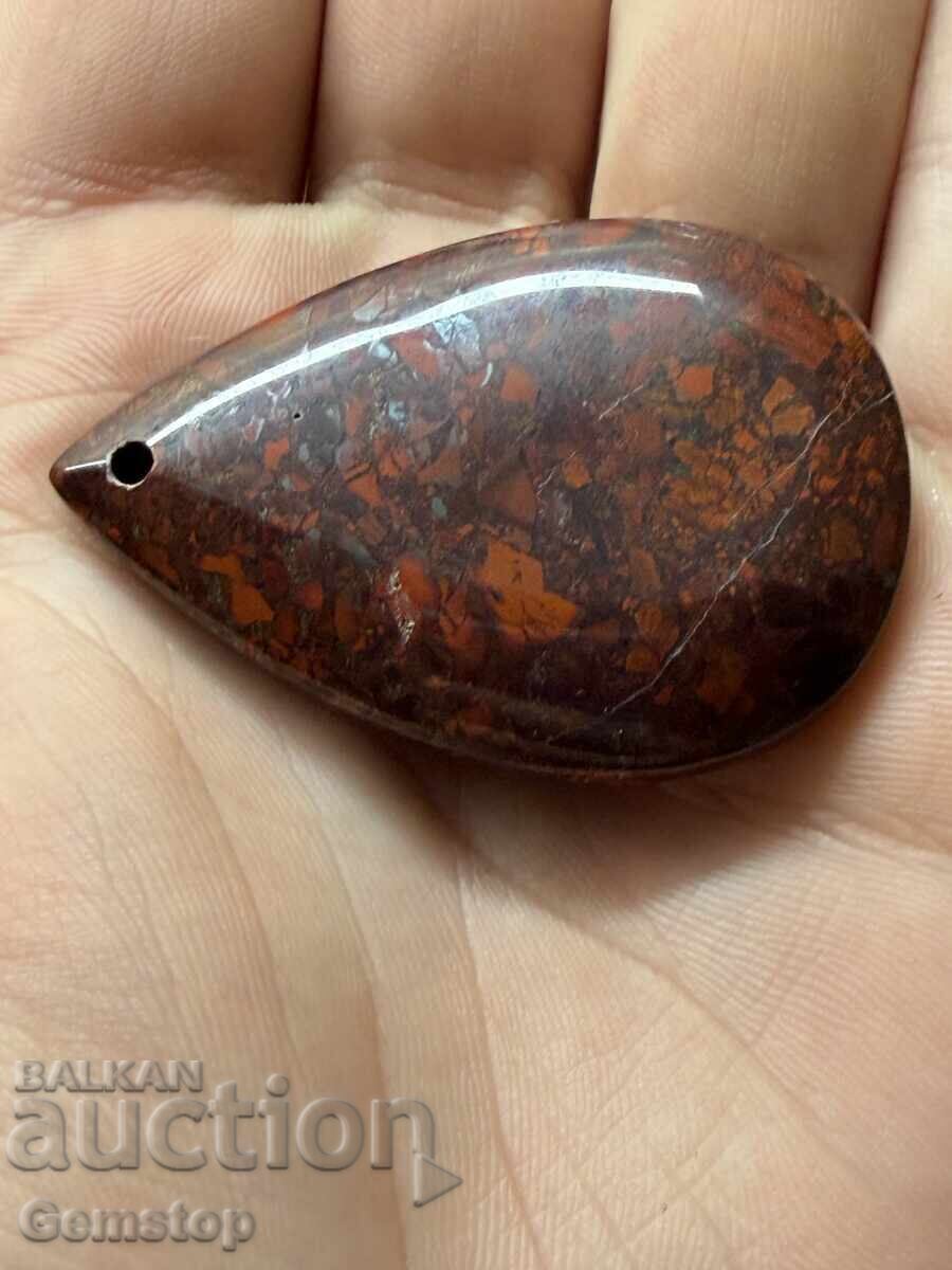 Δημοπρασία ΒΖΤ! 95 κ-τα μενταγιόν φυλαχτό αιματόλιθος αχλάδι από 1στ!