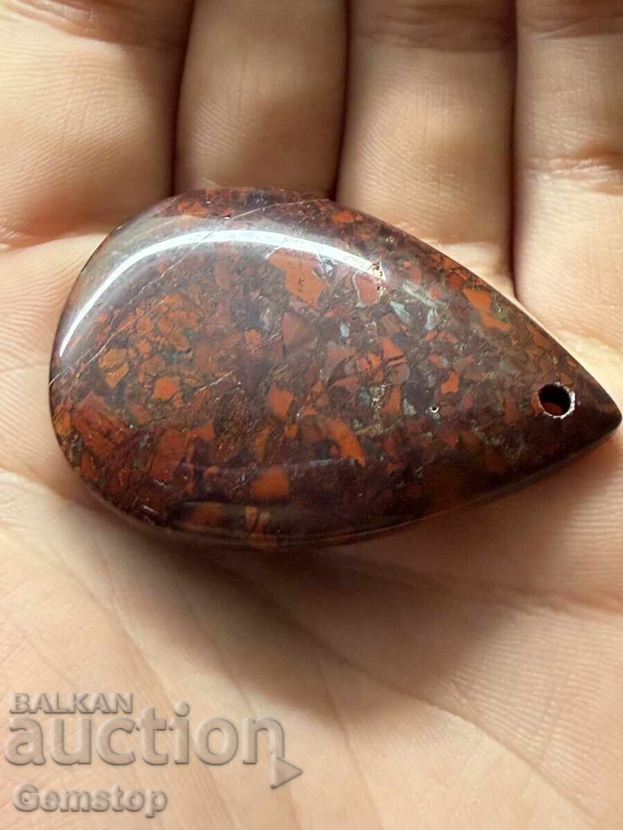 ΒΖΤ! 95 κ-τα μενταγιόν φυλαχτό αιματόλιθος αχλάδι από 1στ! - 5