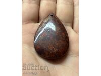 BZTs! 95 ct. pendant amulet blood jasper pear from 1st!
