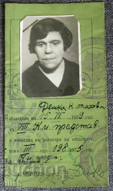 Δελτίο ταυτότητας διαβατήριο έγγραφο ιθαγένειας 1939