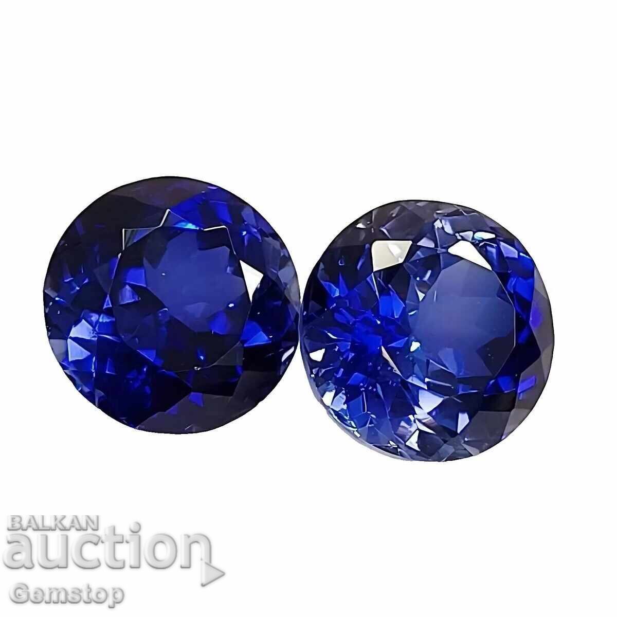 Auction  BZC! 0.21ct diffusion sapphire pair of 1ct round!