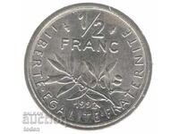 Franța - ½ Franc - 1992 - KM# 931.1 - Semnătura "O. Roty"