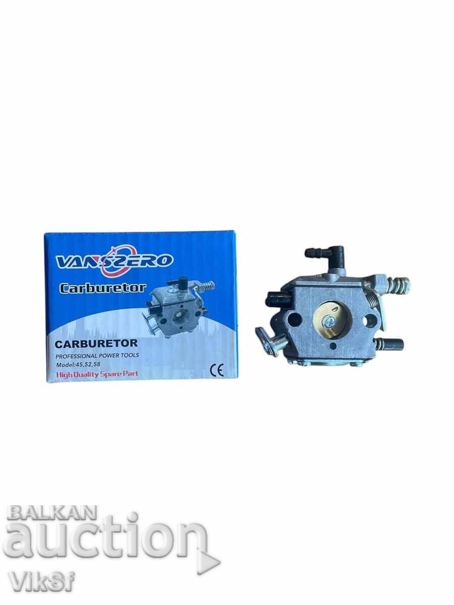 Carburetor for gasoline chainsaw with engine capacity 45, 52, 58 cc