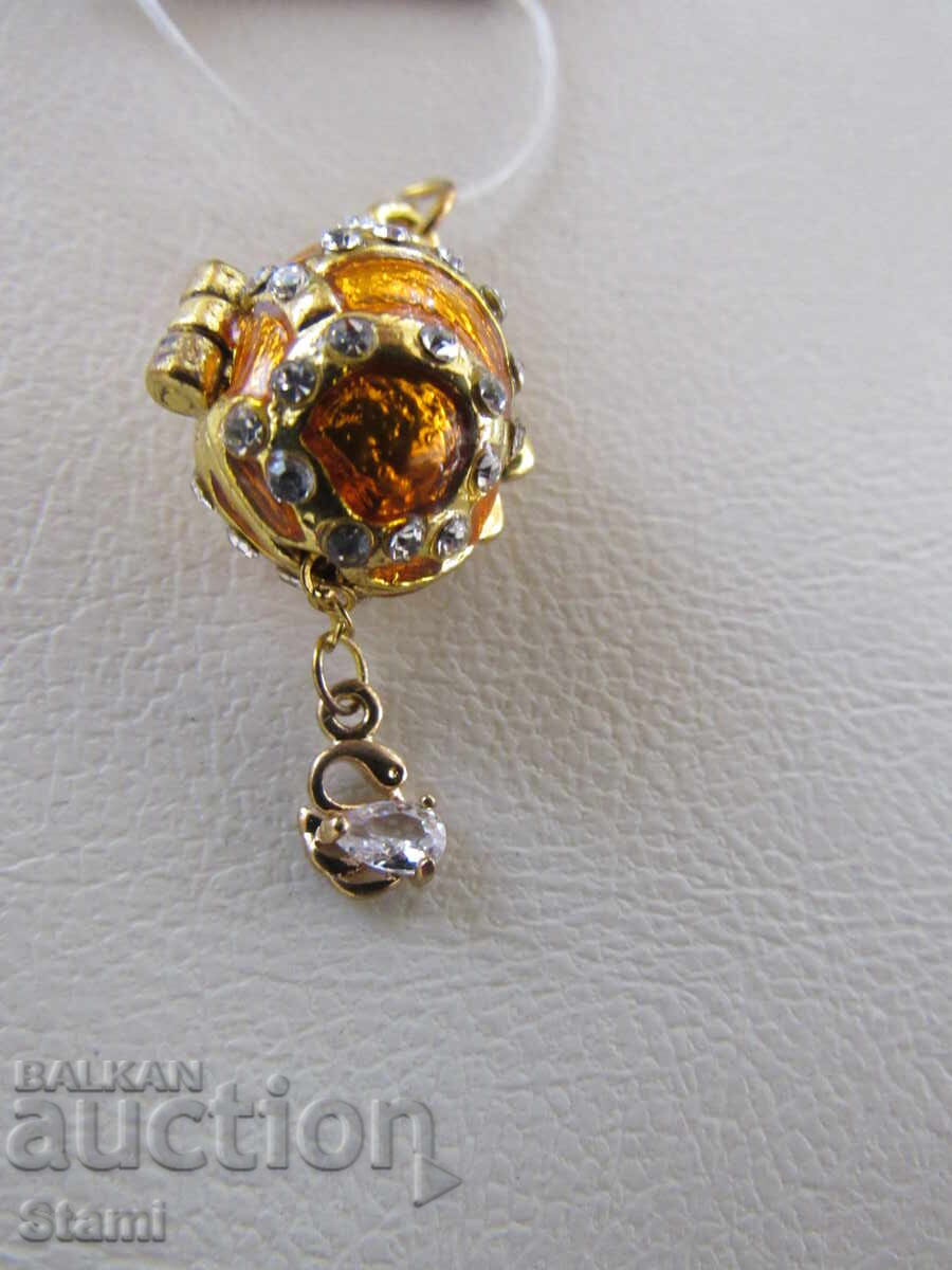Fine women's pendant necklace - Faberge egg, new with price 65.00 BGN | € 33.23