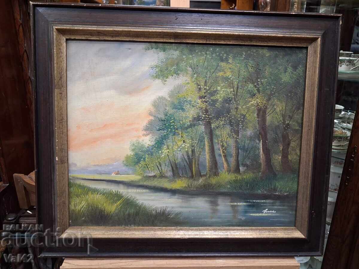 Landscape with river and trees Landscape with river and trees