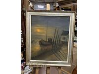 Ηλιοβασίλεμα στη θάλασσα με βάρκα