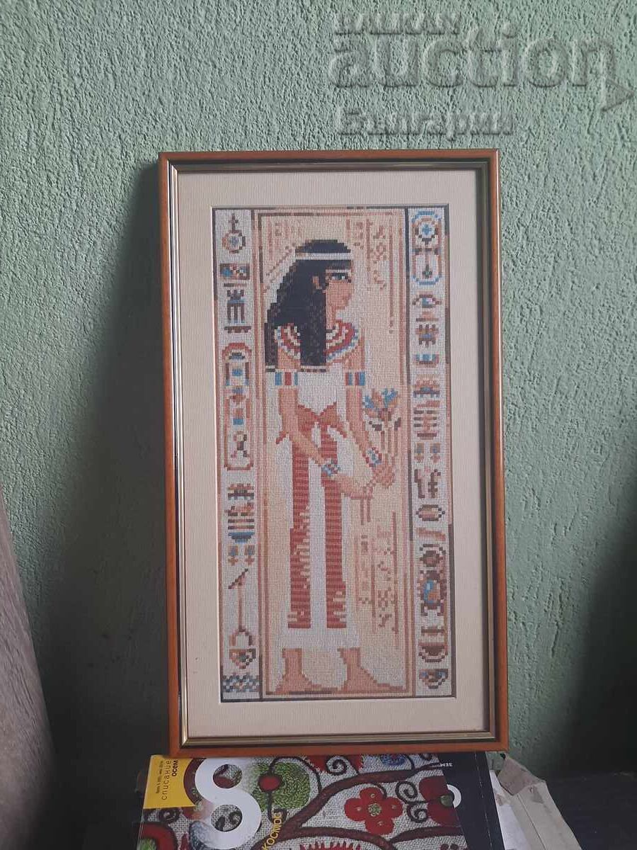 Goblen cusut manual Femeie egipteană Goblen cusut manual Femeie egipteană