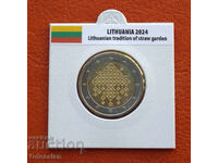 Lithuania • 2 Euro • Lithuanian Straw Gardens • 2024