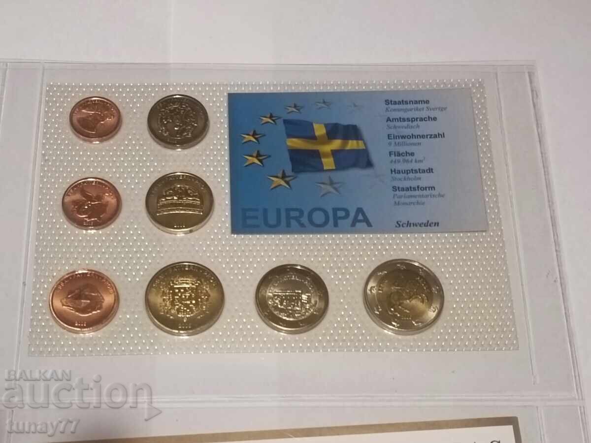 Livrarea Set probă Euro Suedia UNC Livrarea Set probă Euro Suedia UNC