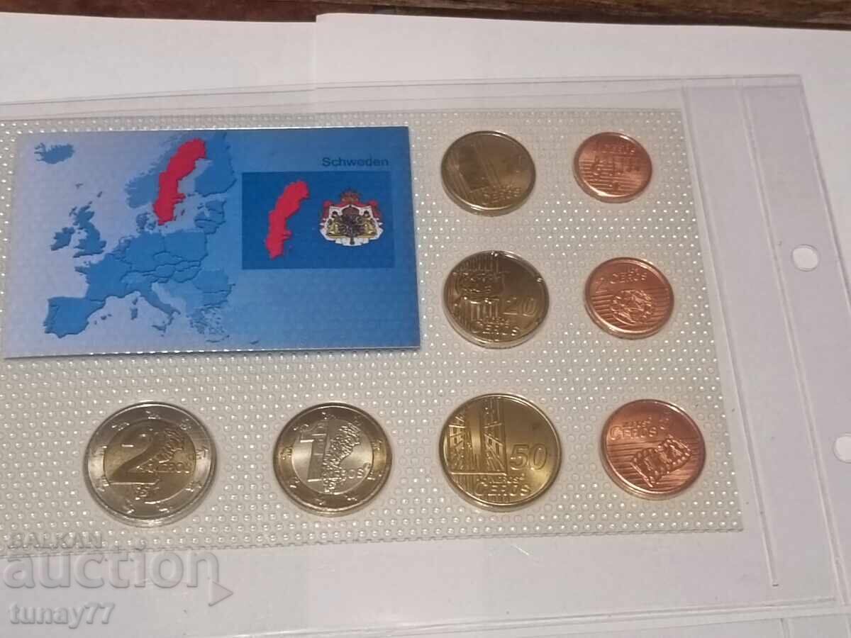 Set probă Euro Suedia UNC - 6 Set probă Euro Suedia UNC - 6