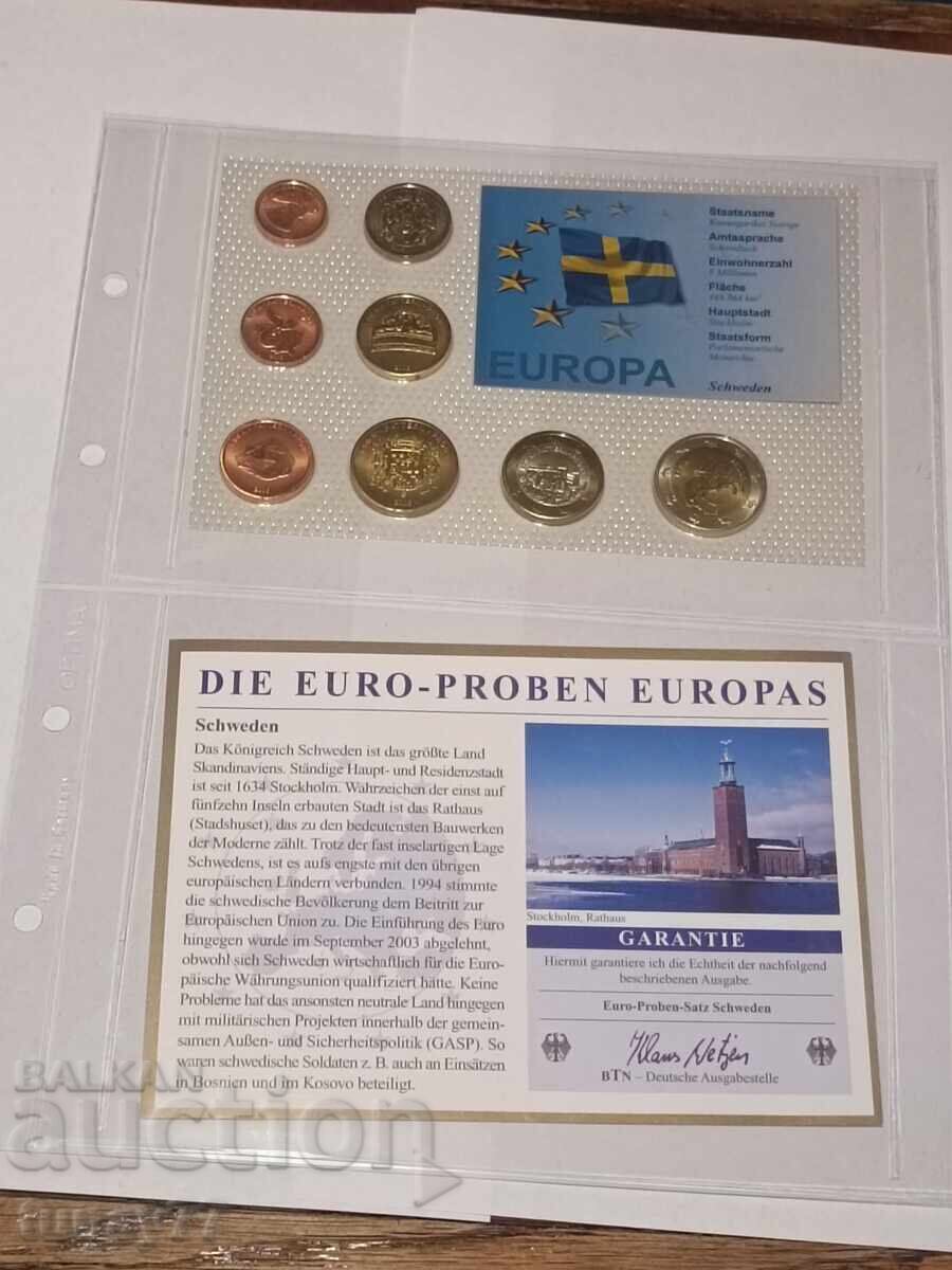 Set probă Euro Suedia UNC Set probă Euro Suedia UNC