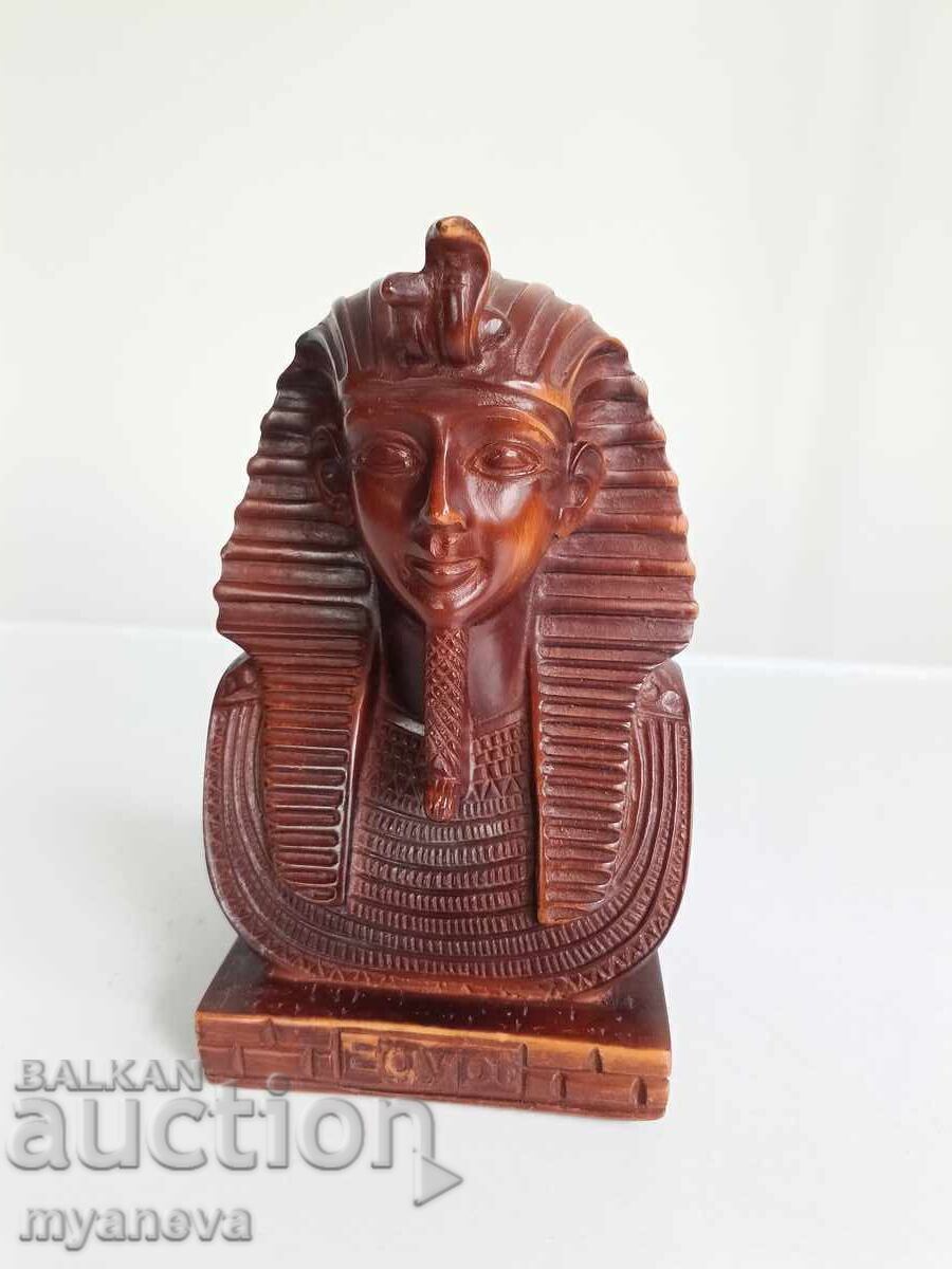 Livrarea Tutankhamon, statuetă - capul faraonului egiptean