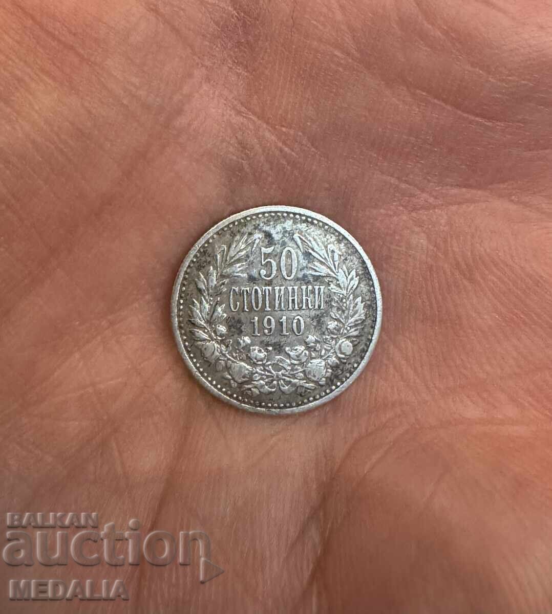 Delivery of 50 Stotinki 1910 - Ferdinand I - Silver - No Line