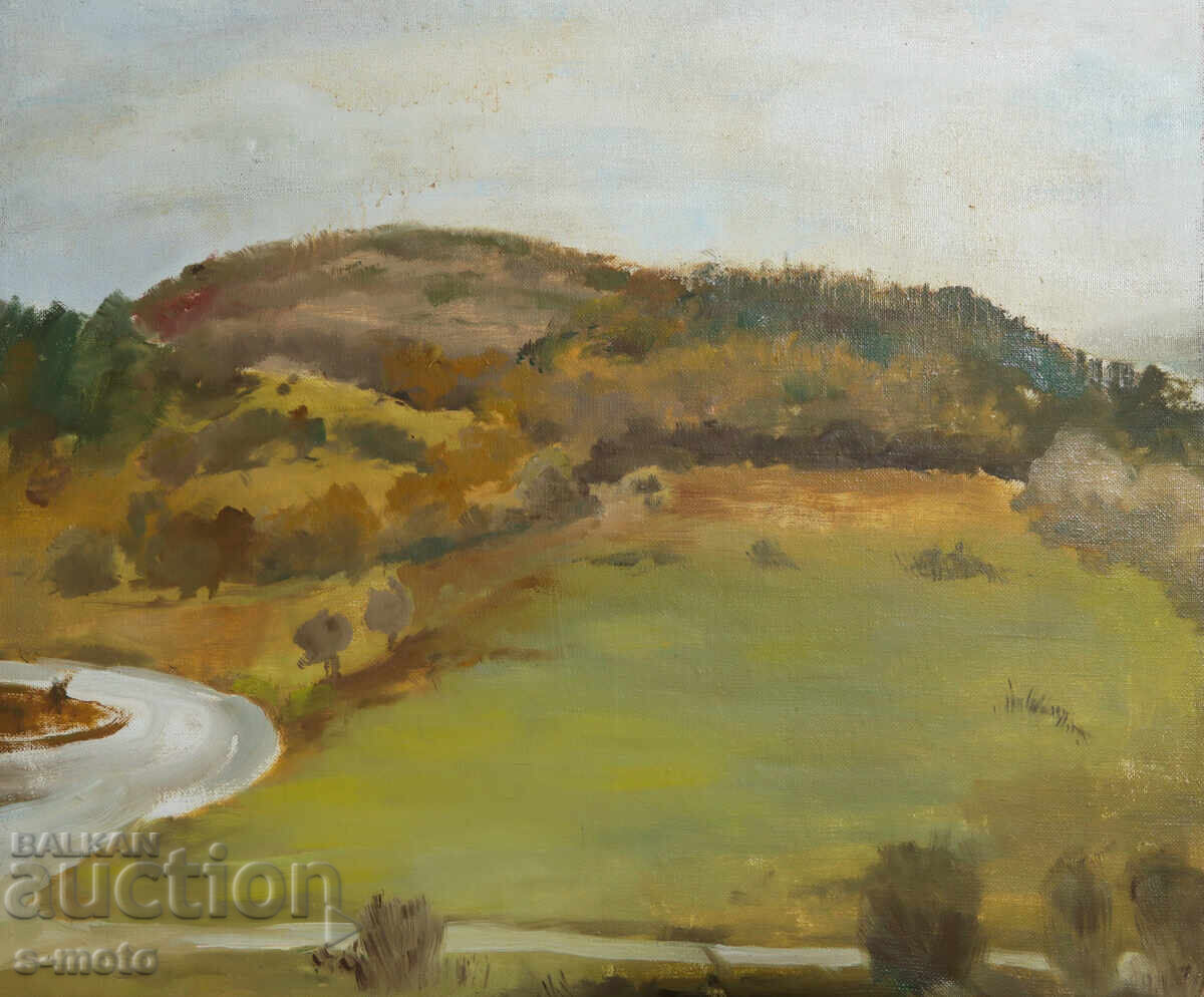 Old oil painting landscape